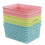 Plastic Colored Storage Baskets, Small Woven Baskets Set of 6 1