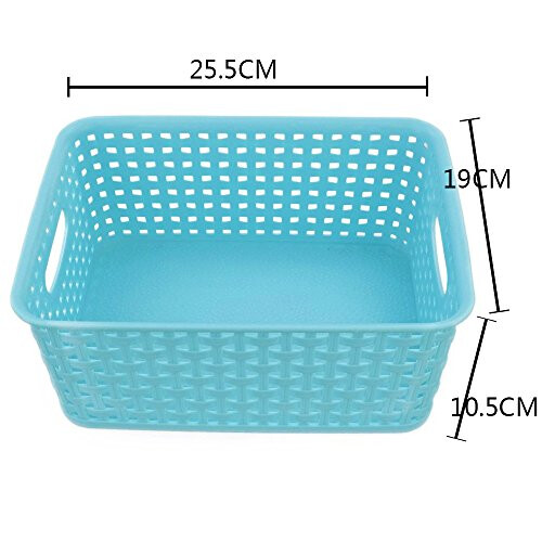 Plastic Colored Storage Baskets, Small Woven Baskets Set of 6 1