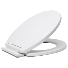 Soft Close Oval Toilet Seat White Loo Toilet Seat with Adjustable Hinges Standard O Shape Toilet Seat with Bottom Fixing