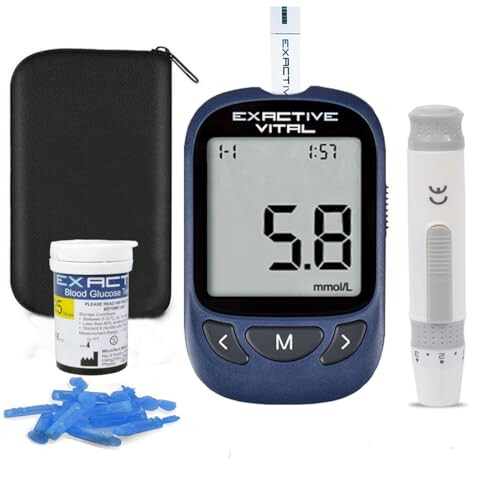 Blood Glucose Monitor Meter, Exactive Vital Diabetes Testing Kit with ...