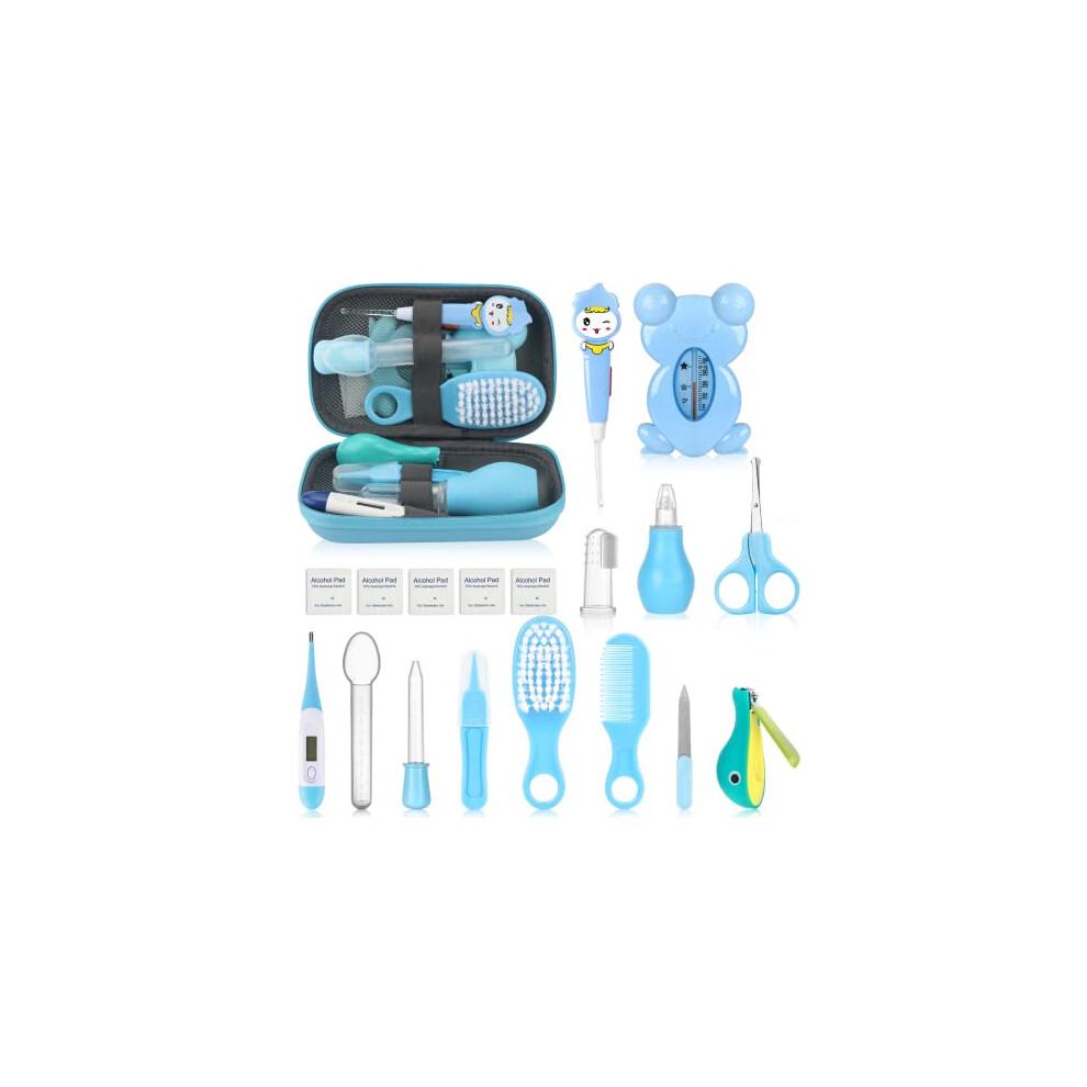Baby Healthcare And Grooming Kit, Portable Baby Safety Care Set, Baby Essentials Kit For Newborn ( 18 In 1)… Blue Uhfi