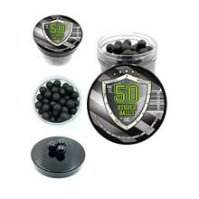 in .50 caliber 100 x Premium Quality 1.6 grams Hard Rubberballs Reusable Paintballs Less Lethal Projectiles for Home