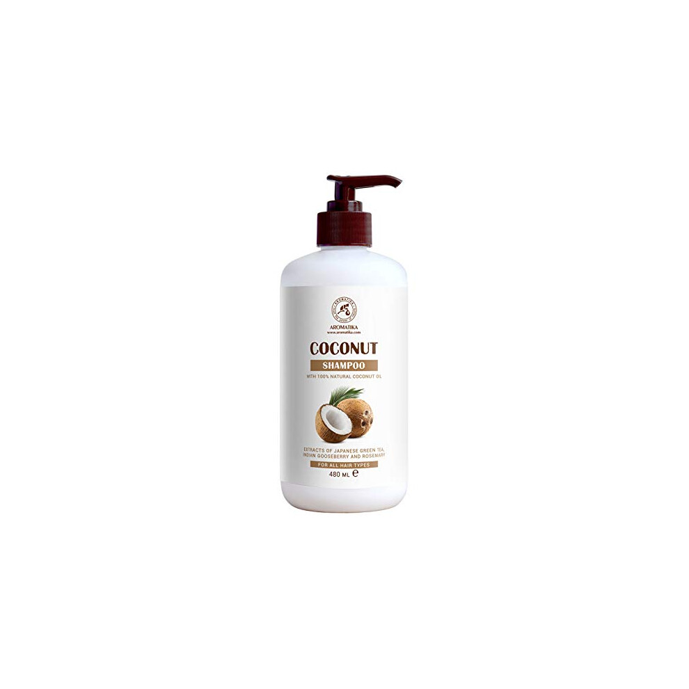 Shampoo 480ml with Coconut Oil - 100% Natural Coconut Shampoo for Hair Growth and Volume - Moisture Shampoo