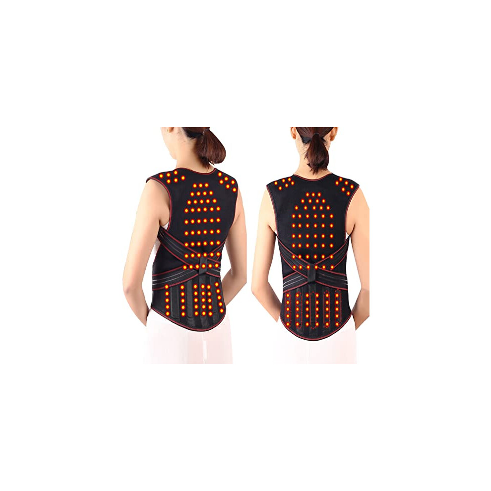 Tourmaline Self-heating 108PCS Magnetic Therapy Waist Back Shoulder Posture Corrector Spine Lumbar Brace Back Support