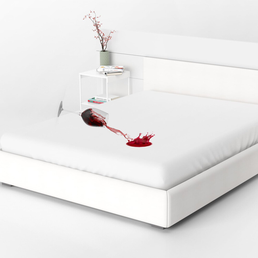 Home Still 100% Waterproof Mattress Protector | Cotton Terry Towel Breathable Top + Waterproof Bottom | Antibacterial