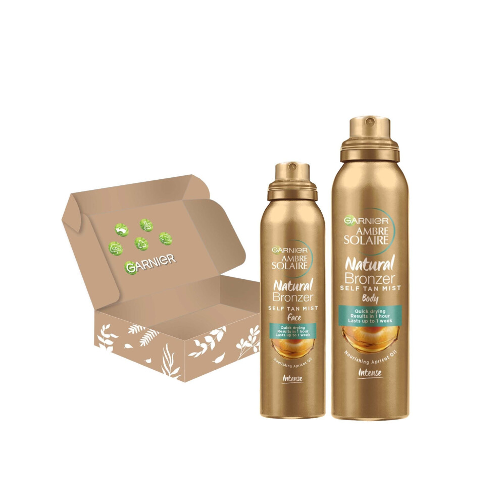 Self-Tan Face and Body Duo, Natural Streak-Free Tan With Nourishing Apricot Oil and Buildable Ultra Fine Mist, Vegan