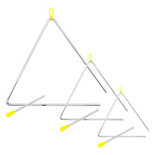 TRI-SET 6/8/12 inch Triangle Instruments Set - Heavy-duty Steel Triangles with Metal Strikers - Ideal for School, Band