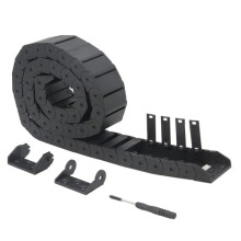 15x40mm Drag Chain Length 1Meter Inside Open Type Black Plastic Flexible Cable Carrier R28 with 1Kit End Connectors