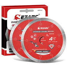 Diamond Cutting Discs - EZARC 115mm Continuous Rim Diamond Blade for Wet Cutting, Clean Precise Cutting on Ceramic, Tile