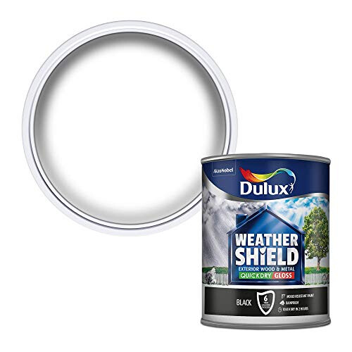 Dulux Weather Shield Quick Dry Gloss Paint, 750 ml - Black