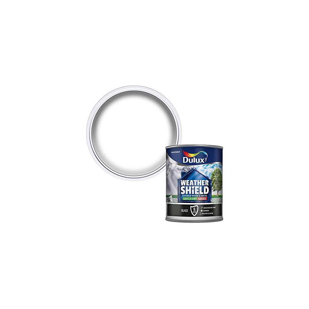 Dulux Weather Shield Quick Dry Gloss Paint, 750 Ml - Black