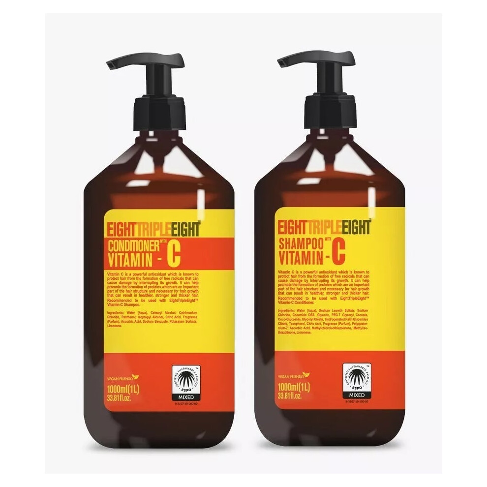 Eight Triple Eight Eighttripleeight Hair Care 1L Shampoo & 1L Conditioner With Vitamin C