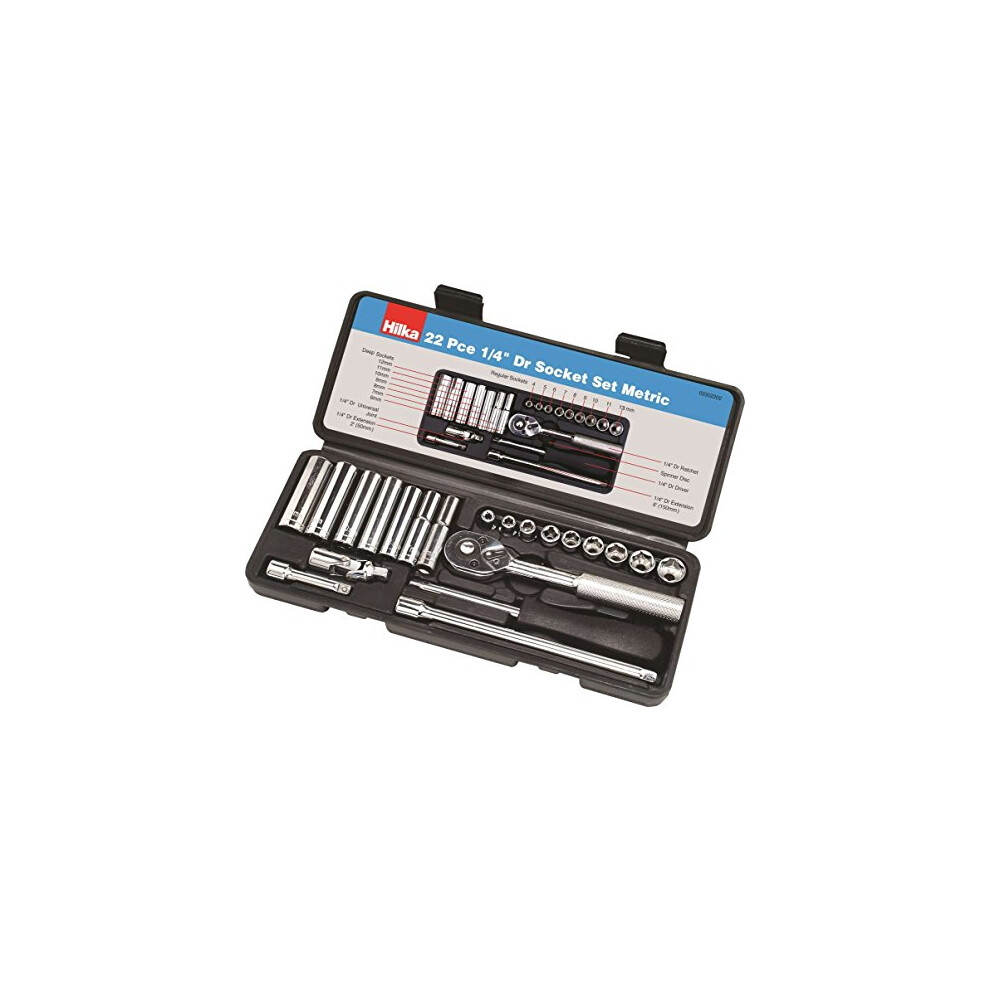 22PC 1/4" Socket Set Metric