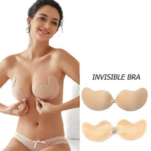 (D) Reusable Silicone Bust Nipple Cover Pasties Stickers Women Breast Self Adhesive Invisible Bra Lift Tape Push Up Strapless Bra2pcs