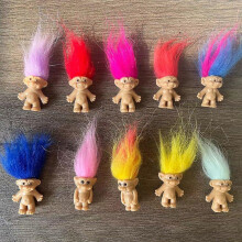10pcs/set Mini Troll Dolls, Pvc Vintage Trolls Lucky Doll Mini Action Figures Cake Toppers Chromatic Adorable Cute Little Guys Collection, Party Favor