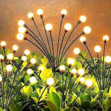 2 Pieces 10 Led Solar Garden Light, Firefly Solar Garden Lights Outdoor Decorative Solar Lights, Waterproof Ip65 Outdoor Solar Lamp