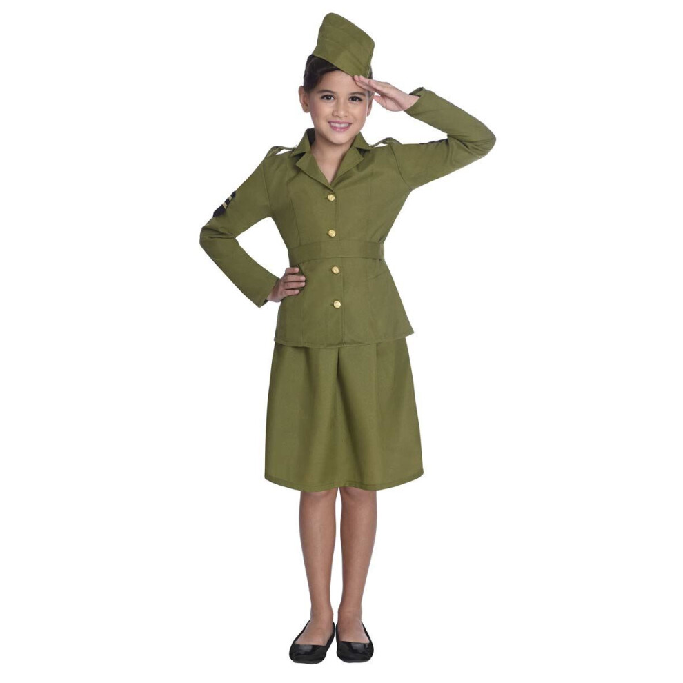 Child WW2 Army Girl Costume - 8-10 Years