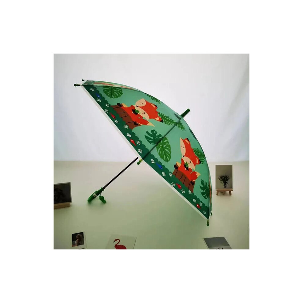 (green fox) Kids Character Umbrella Bubble animal Boys & Girls