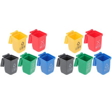 10 Pcs Trashcans Car Trash Truck Toy Role Pretend Playset Toy Tiny Garbage Can Doll House Waste Container