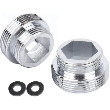 Set Of 2 Solid Metal Faucet Adapters For Kitchen Faucet Aerator (m18 To M22)
