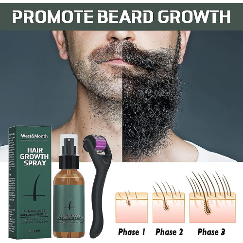 Beard Roller,540 0.5mm Needles/derma Roller Hair Growth Beard Roller For Growth For Men Microneedle Roller(roller Set) 2