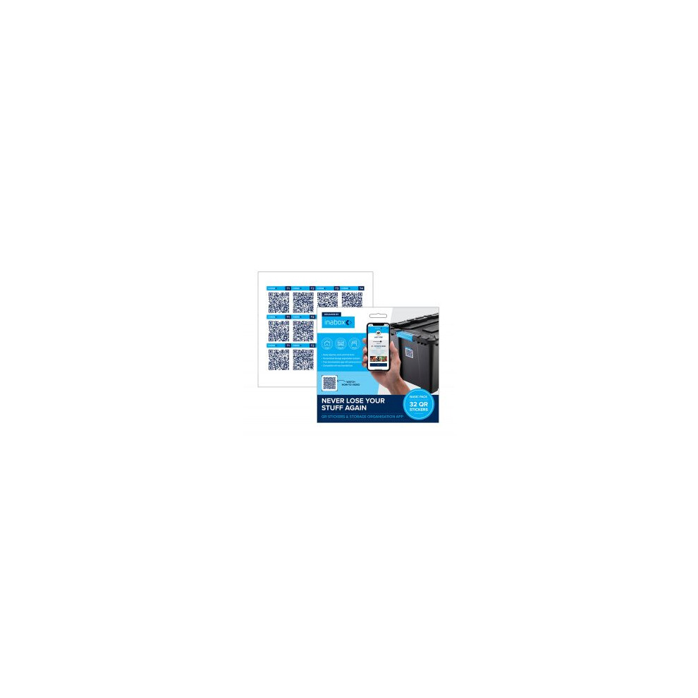 Inabox 32 QR Code Sticker Label Storage Solution, Home & Office