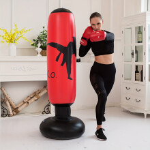(Red, 1.6m) Inflatable Boxing Punch Bag, 63"/160.02cm Fun Boxing Punching Bag For Fitness Training