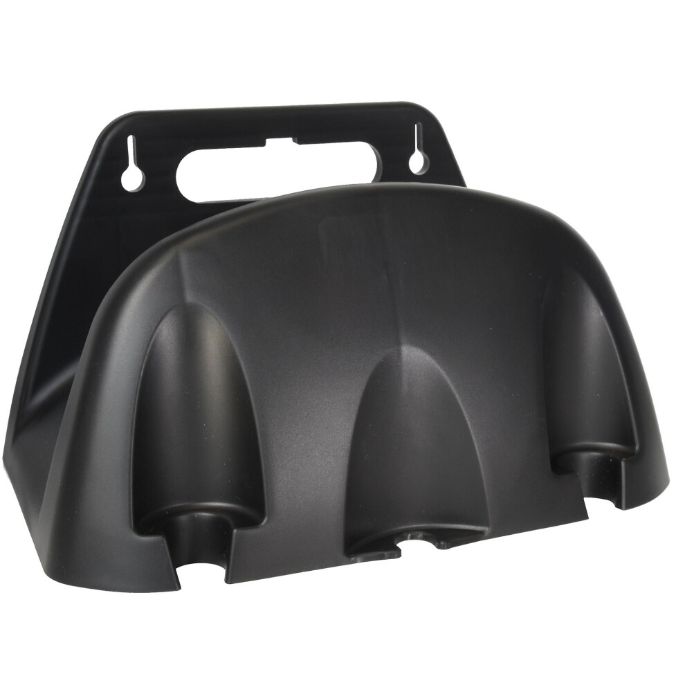 (Black) Garden Irrigation Hose Pipe Hanger Wall Mounted Holder Plastic Storage Rack