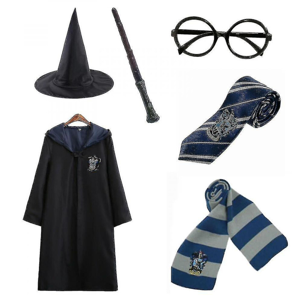 (Harry Potter 6pc Set Magic Wizard   Fancy Dress Cape Costume M) Harry Potter 6pc Set Magic Wizard   Fancy Dress Cape Costume M