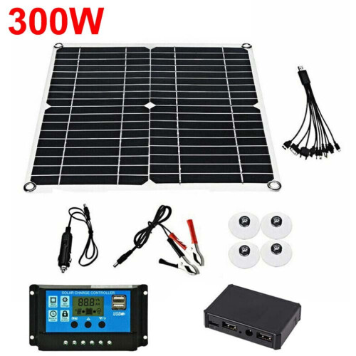 300W Solar Panel Kit 12V Battery Charger 40A Controller Caravan RV Boat Camping 1