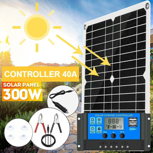 300W Solar Panel Kit 12V Battery Charger 40A Controller Caravan RV Boat Camping 2
