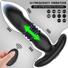 Thrusting Dildo Vibrating Anal Plug Butt Prostate Massage Sex Toys for Men Women