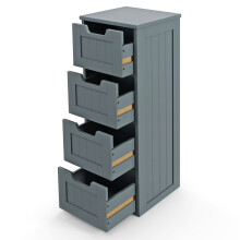 Floor Storage Bathroom Cabinet w/ 4 Drawers Freestanding Storage Grey