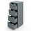 Costway Floor Storage Bathroom Cabinet w/ 4 Drawers Freestanding Storage Grey 1