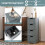 Costway Floor Storage Bathroom Cabinet w/ 4 Drawers Freestanding Storage Grey 7