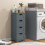 Costway Floor Storage Bathroom Cabinet w/ 4 Drawers Freestanding Storage Grey 4