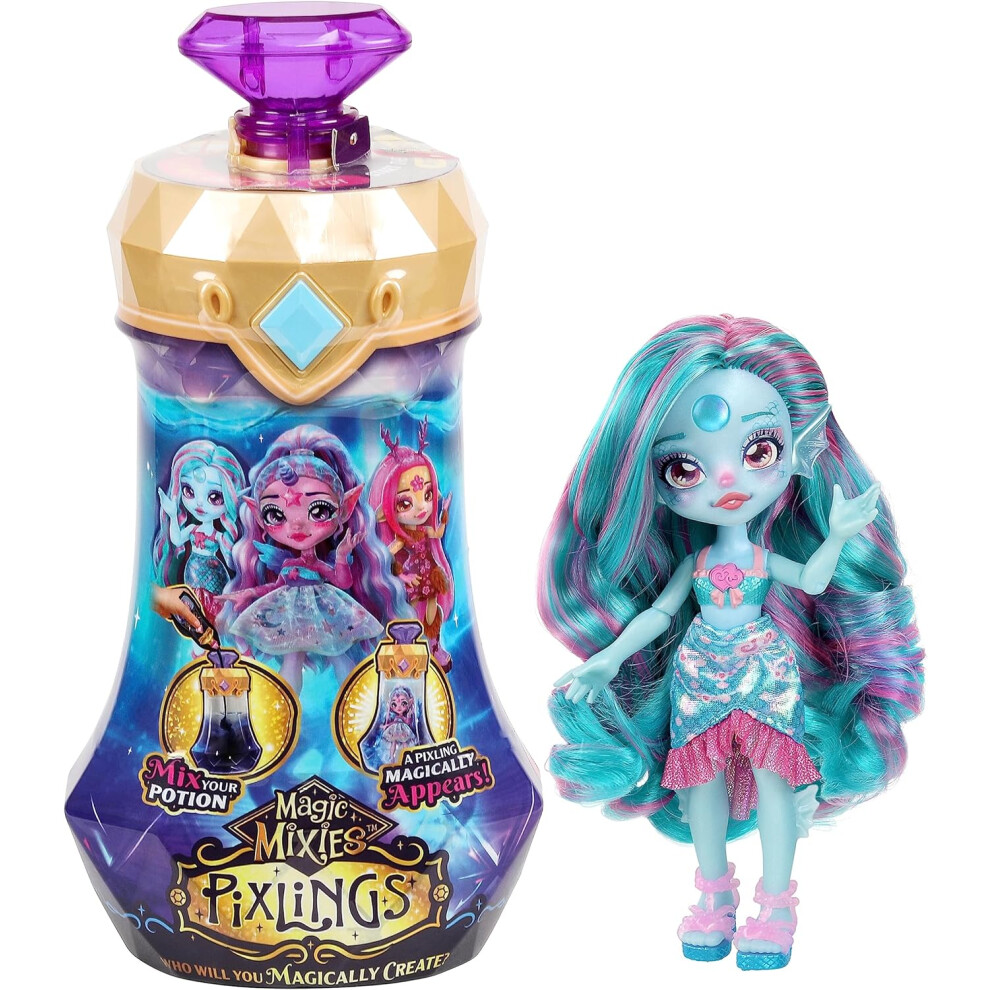 Magic Mixies Pixling Marena The Mermaid Pixling Create &Mix A Magic Potion That Magically Reveals A Beautiful 6,5" Pixling Doll Inside A Potion Bottle