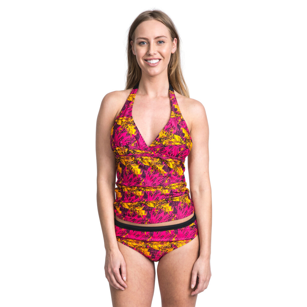 (12, Pink Lady Print) Trespass Womens Tankini Halter Neck Bloomer