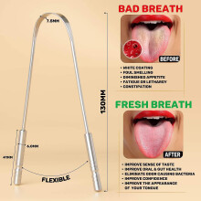Tongue Scraper With Travel Case - 2 Pack, Fights Bad Breath, Medical Grade 100% Stainless Steel, Great For Oral Care, Tongue Cleaner For Adults And Ki