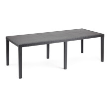 Long Anthracite Rectangular Garden Table Outdoor Patio Dining Furniture