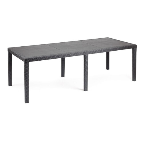 Long Anthracite Rectangular Garden Table Outdoor Patio Dining Furniture
