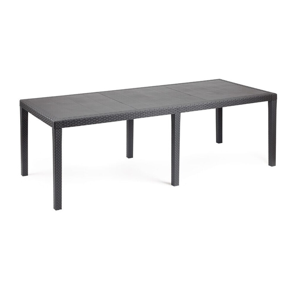 Urbn-Garden Long Anthracite Rectangular Garden Table Outdoor Patio Dining Furniture Black