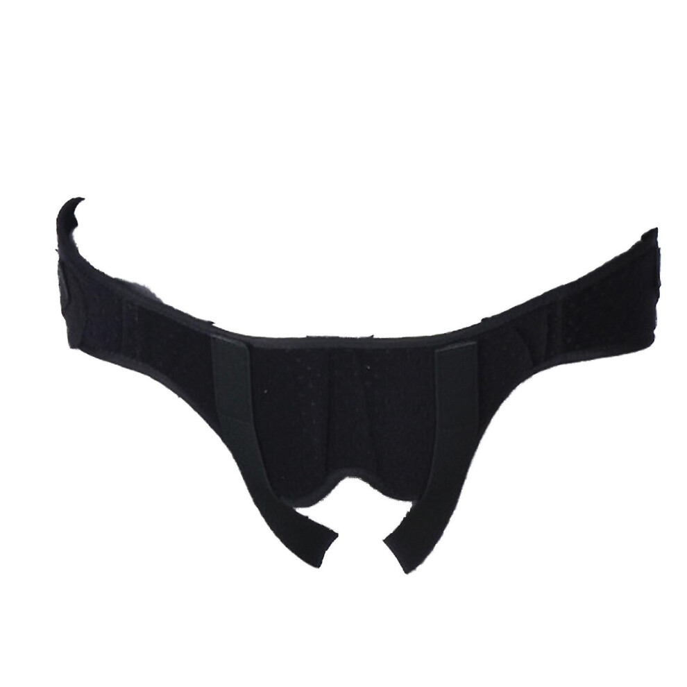 (L) Male Inguinal Hernia Support Belt Adjustable Small Intestinal Hernia Brace Band Pu Foam Pad Black