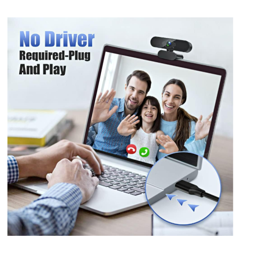 Webcam USB 1080p avec microphone et streaming - Noir 2