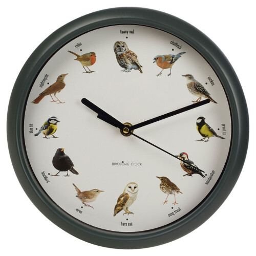 URBN Living Bird Clock With Sounds Singing Birds Hanging Wall Clock with Hourly Sounds