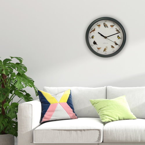 URBN Living Bird Clock With Sounds Singing Birds Hanging Wall Clock with Hourly Sounds 1