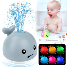 Water-Activated Glowing Whale Bath Toy - Sprays Water, Lights Up, Safe Non-Toxic