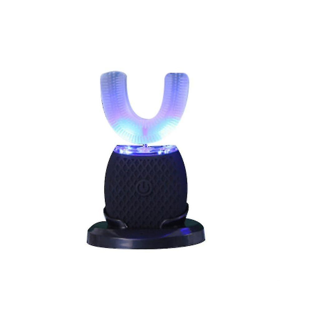 Black (Black) U Shaped Automatic Toothbrush For Adults 360 Whole Mouth Toothbrush