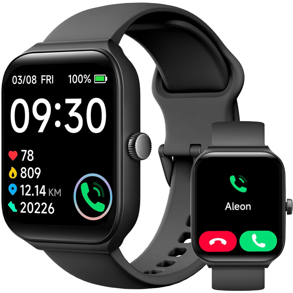 (Black) Women's Smartwatch Alexa Built-In, 1.95 Inch Fitness Tracker With Answer/Make Calls, Ip68 Waterproof/Heart Rate Sleep Tracker/100 Sports Modes Black 692030979267