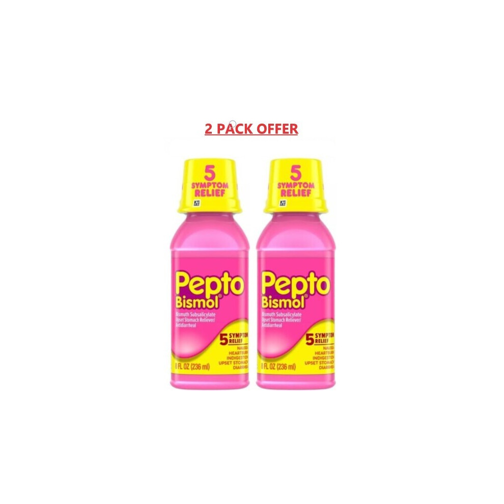 Pepto Bismol Original Liquid - Fast Heartburn & Indigestion Relief - 236 Ml (8 Fl Oz)